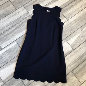 Navy J.Crew Scalloped Dress